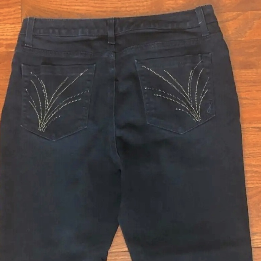 JONES NY Jeans Mercer Bootcut Black Secret Slimming Rhinestone Pocket Pants NWOT - Picture 5 of 12